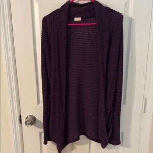 Pixley Purple Cardigan Sweater Open Front